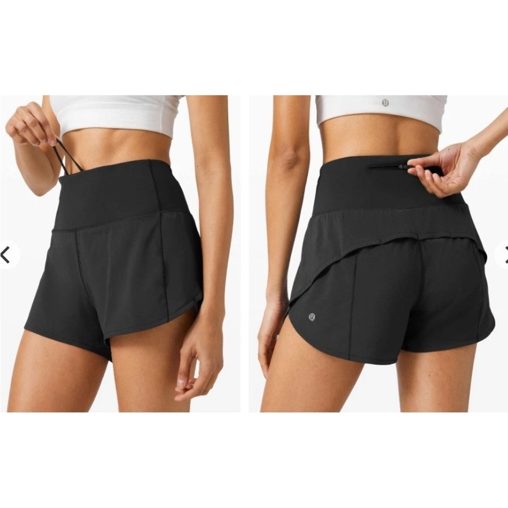 Lululemon Speed Up Short Long High-Rise 4" size 4 black